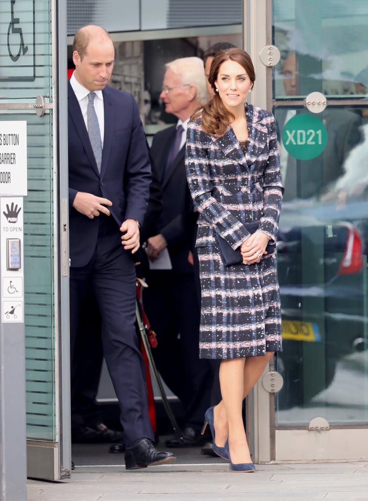 Kate Middleton's Plaid Erdem Coat in Manchester October 2016