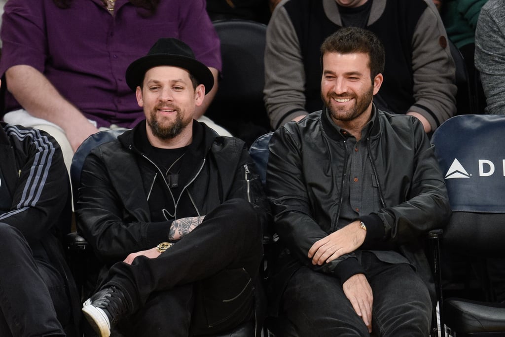 Ashton Kutcher and Joel Madden at Lakers Game March 2016