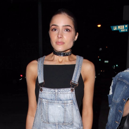 Olivia Culpo Wearing Overalls and a Choker
