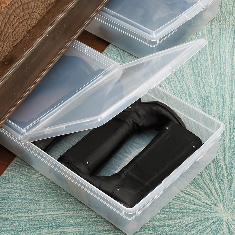 For Easy Access: The Container Store Our Long Under Bed Box With Wheels