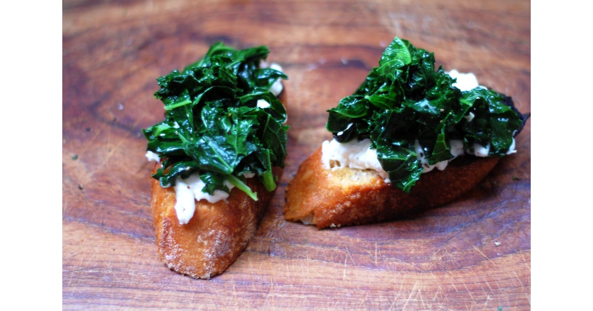 Sautéed Kale and Burrata Bruschetta Unique Vegetarian