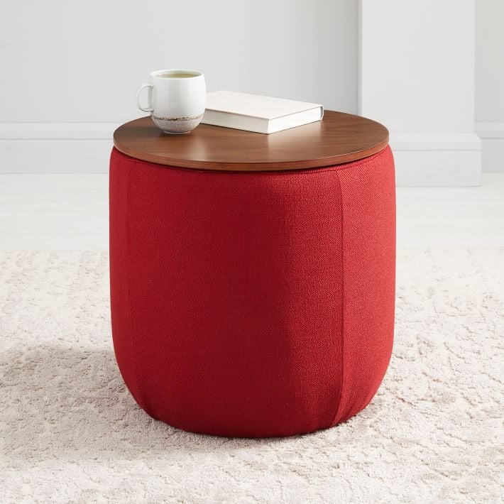 Small Upholstered Storage Base Ottoman