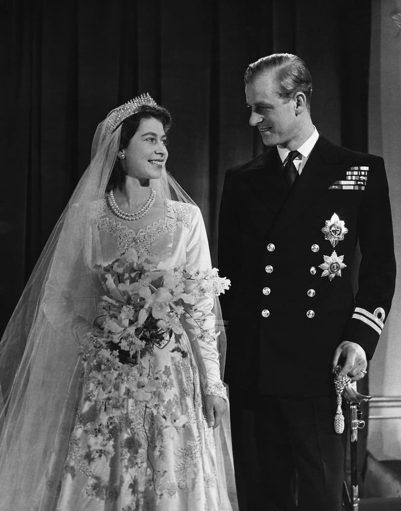 Princess Elizabeth weds Philip, Duke of Edinburgh in 1947.