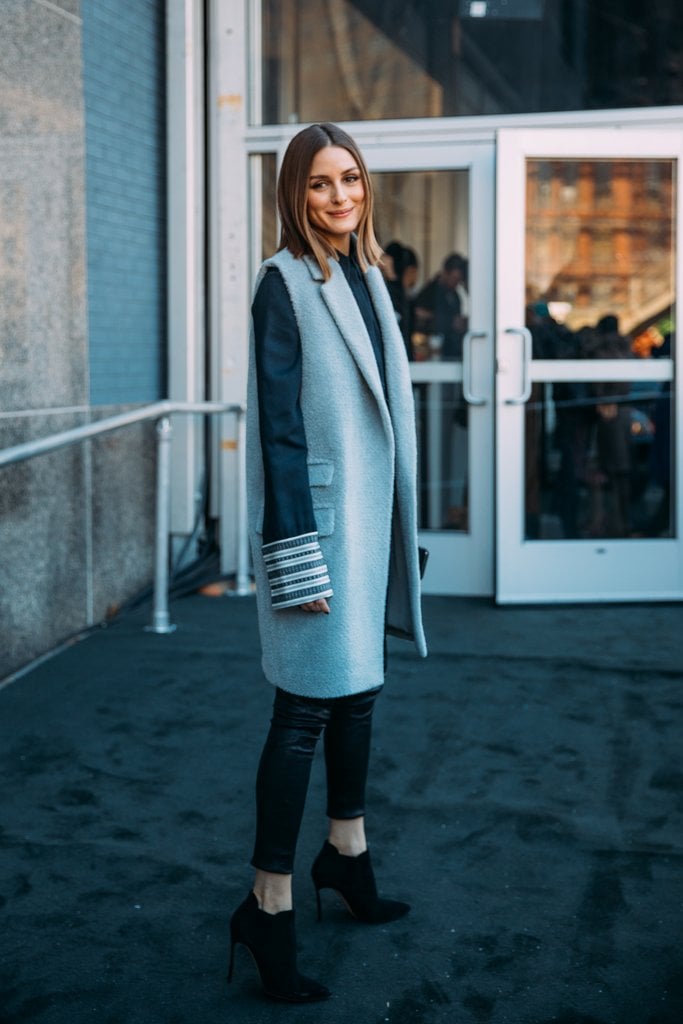 Olivia posed in a Noon by Noor vest and shirt as she headed to the brand's Fall 2018 show.