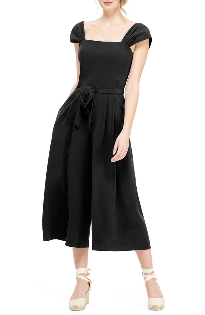 Gal Meets Glam Collection Square-Neck Crepe Jumpsuit