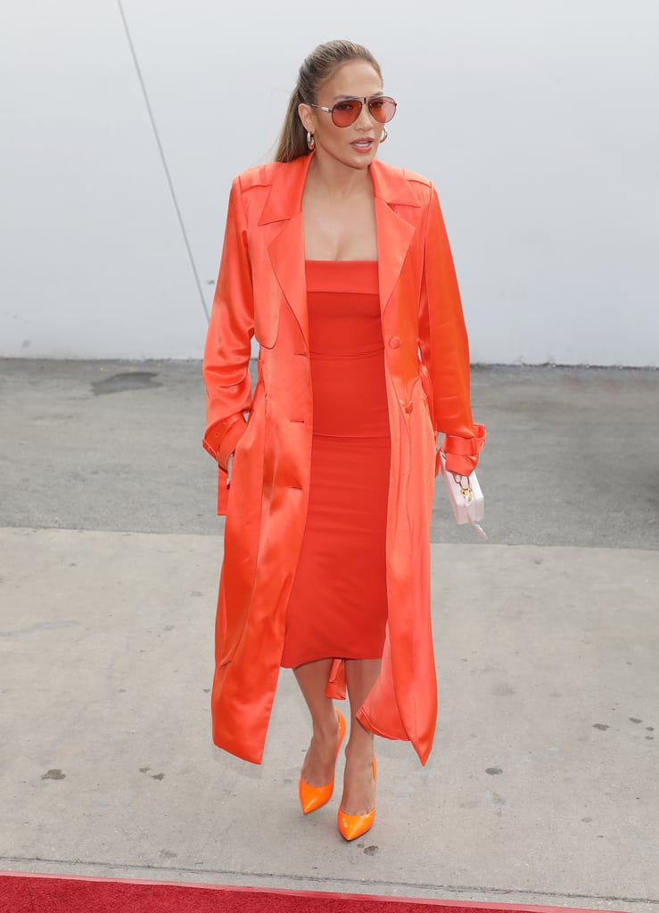 Jennifer Lopez's Orange Dress and Heels on Despierta America