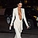 Kendall Jenner White Suit With Orange Mules