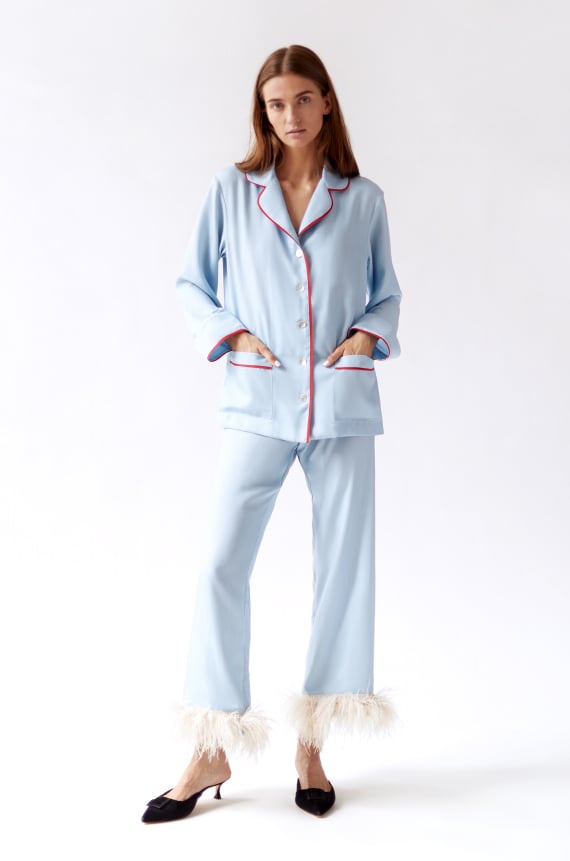Light blue christmas pajamas