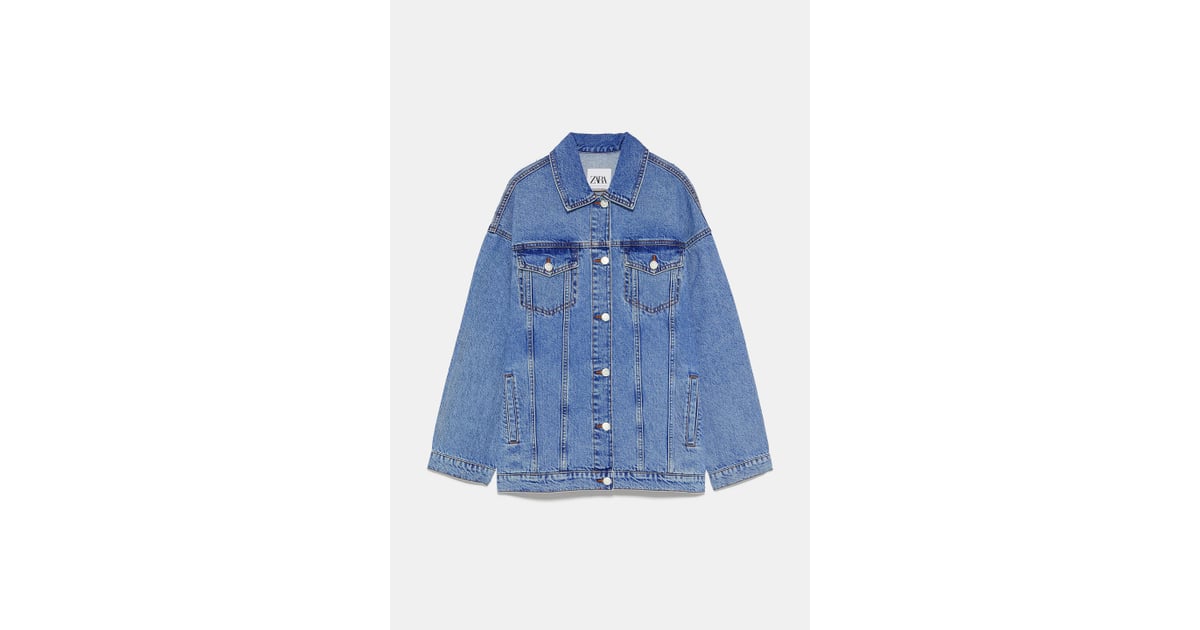 Zara Oversized Denim Jacket Ashley Graham Jean Jacket Outfit April 2019 POPSUGAR Fashion UK