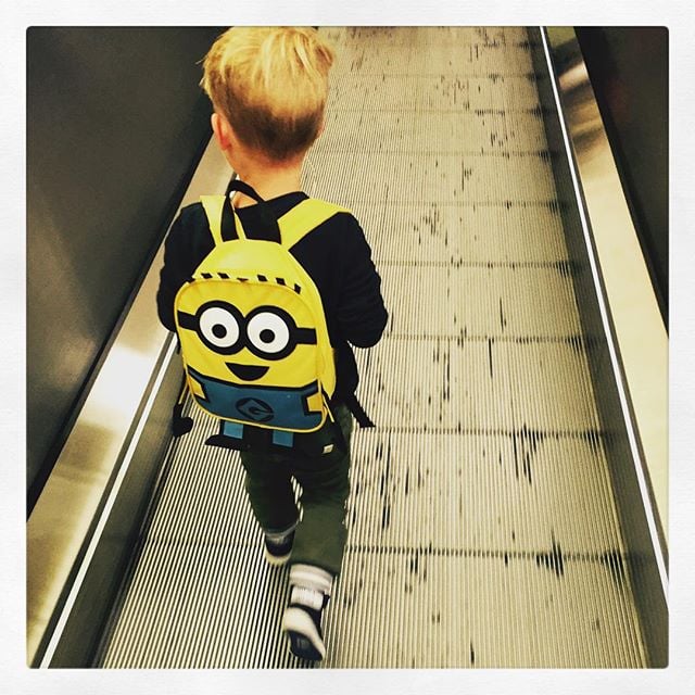 Luca and his Minion backpack were ready to go back to school!