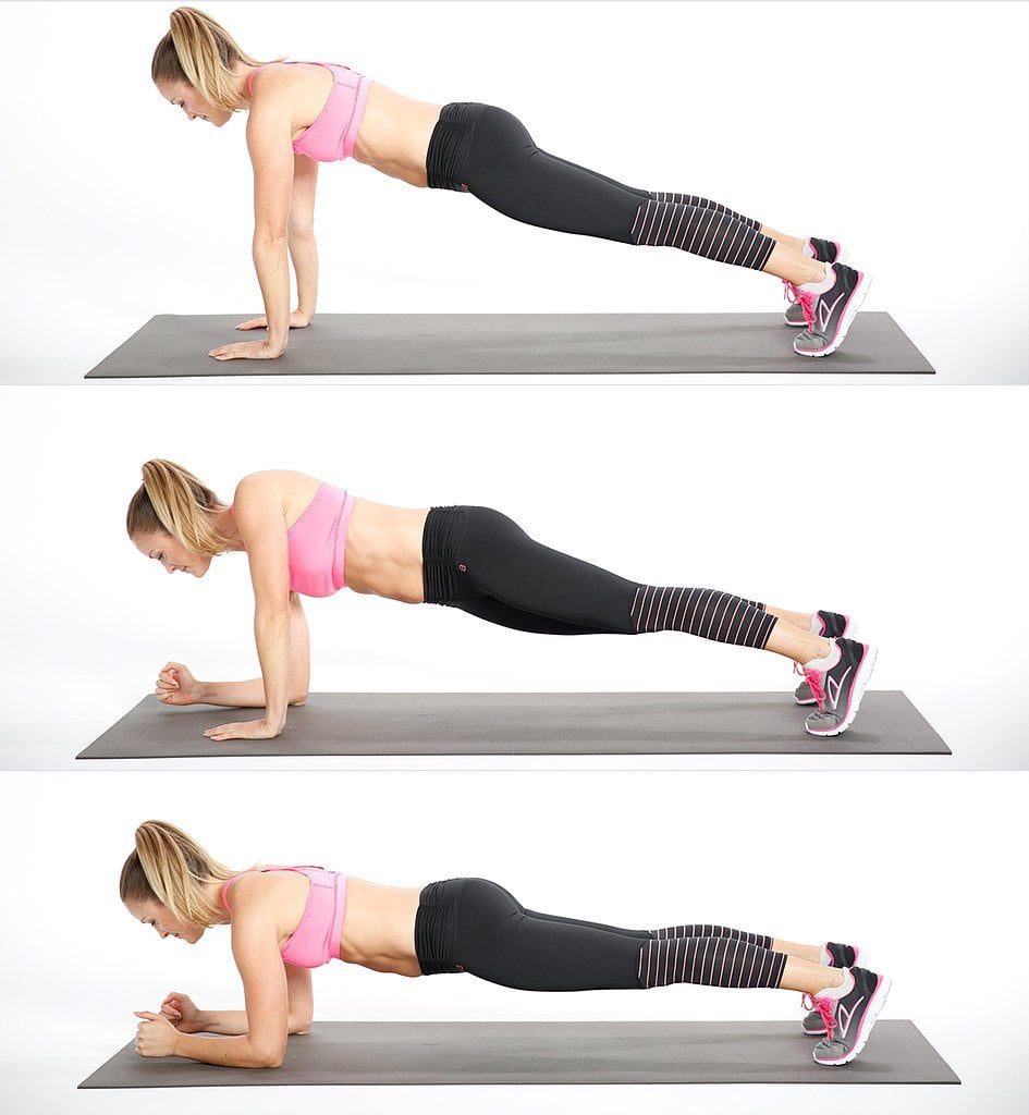 Plank-to-Press (Up-Down Plank): 10 on Each Side