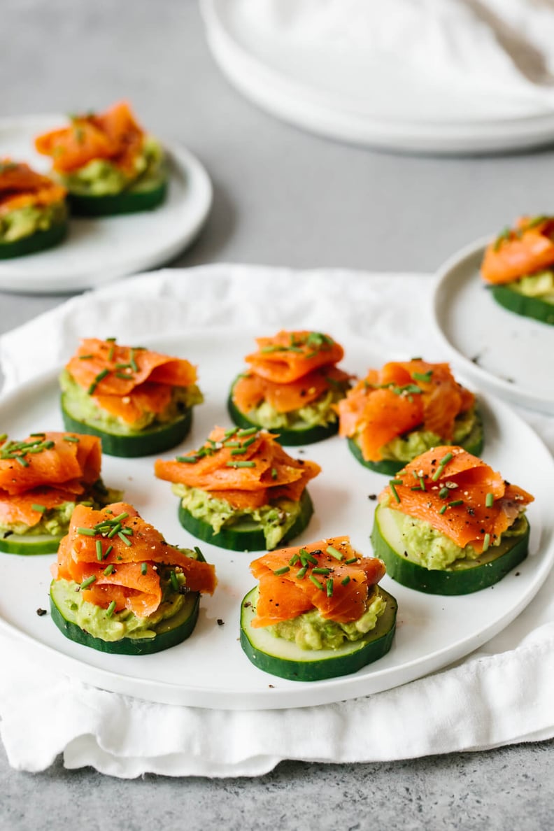 Smoked Salmon, Avocado, and Cucumber Bites