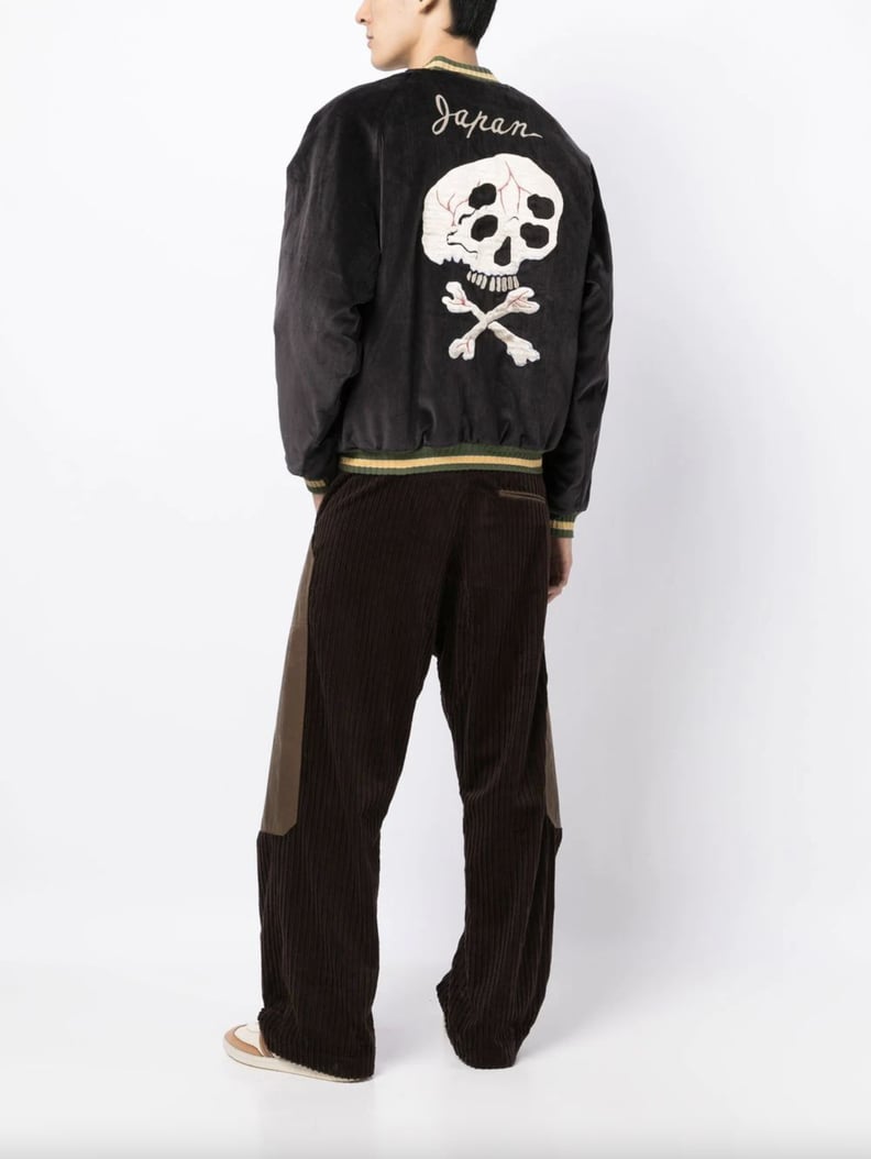 Kapital Skull-Print Velvet Bomber Jacket