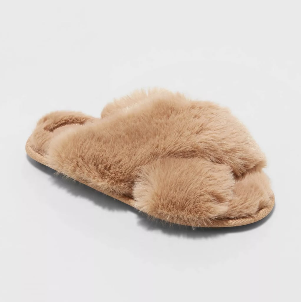 Cozy Essentials: Stars Above Paris Crossband Fur Slide Slippers