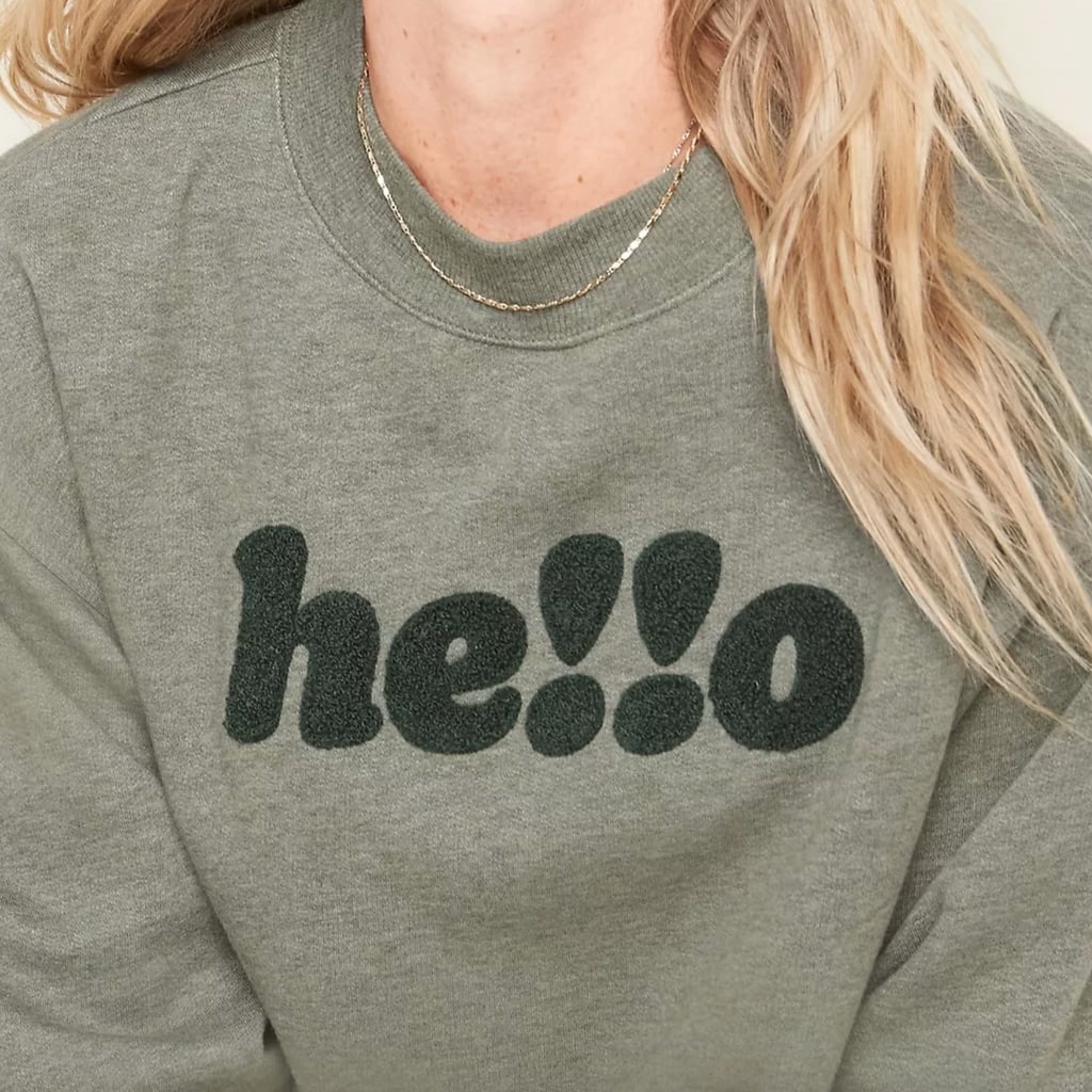 old navy hello sweatshirt