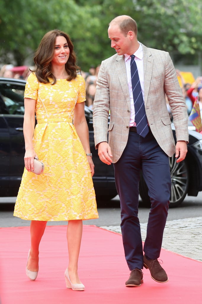 Kate Joined Prince William in a Custom Jenny Packham Dress For Germany Day 2