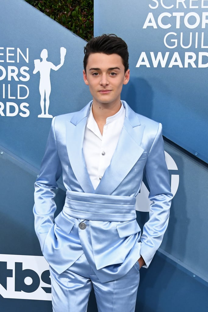 Noah Schnapp's Blue Balmain Suit at the SAG Awards