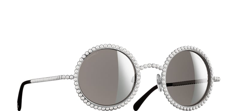 chanel round sunglasses with chain