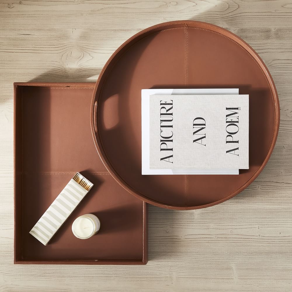 Leather trays for coffee tables discount
