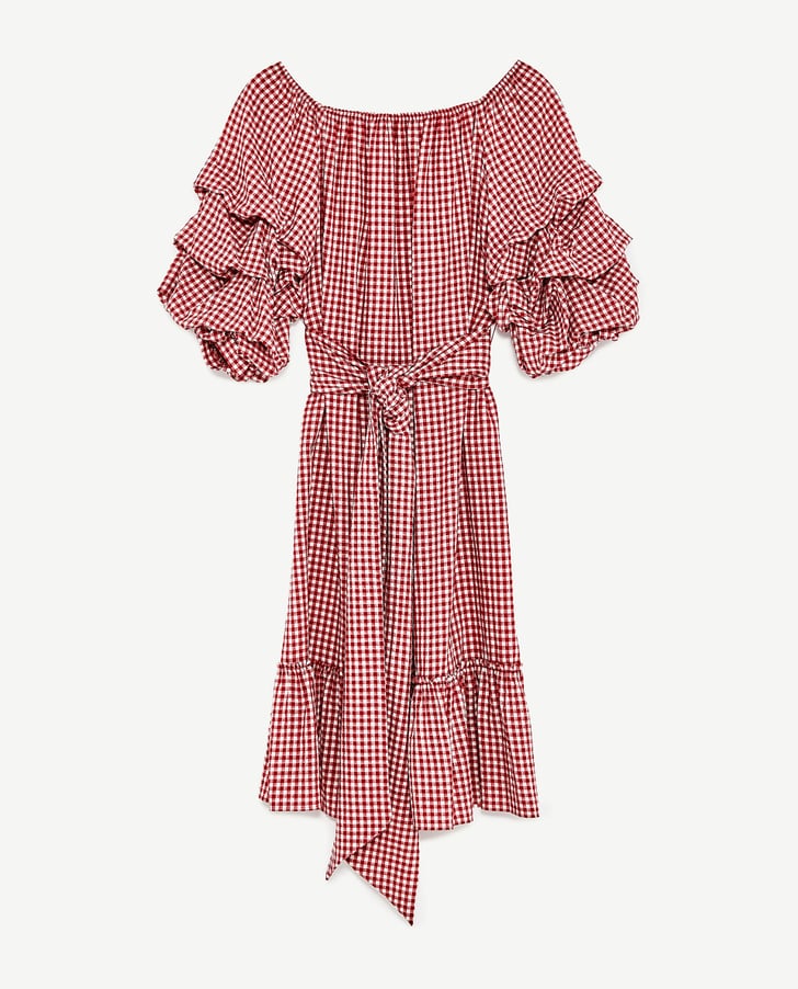 zara strappy gingham dress