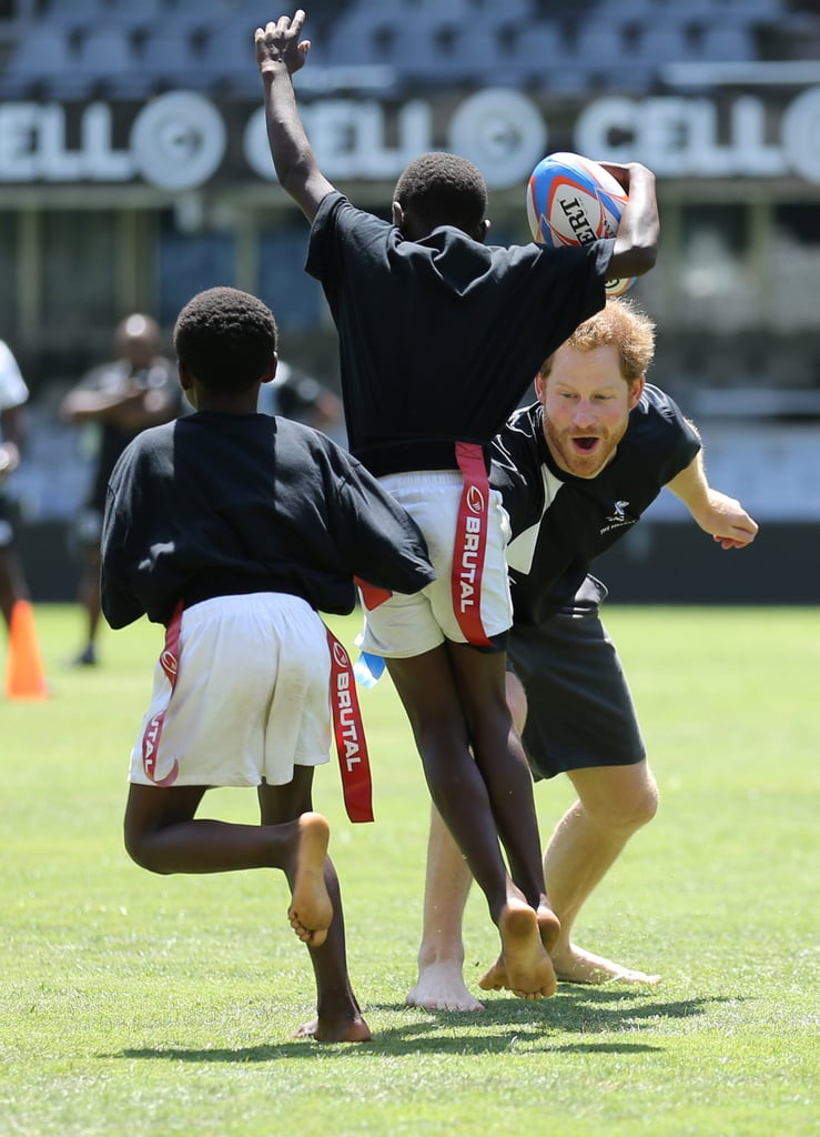 Prince Harry Plays Rugby With Sharks in South Africa