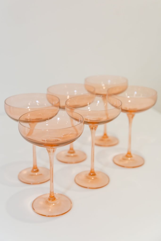 Estelle Coloured Glass Champagne Coupe Stemware Set