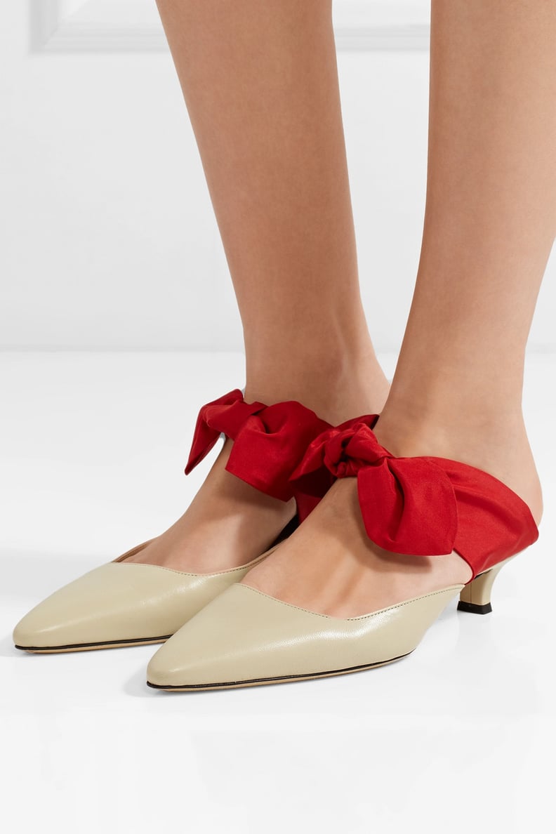 The Row Coco Leather and Satin Mules