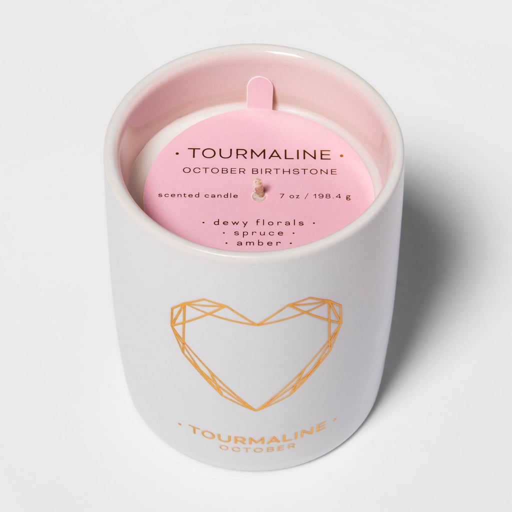 7oz Birthstone Ceramic Jar Tourmaline Candle (October)