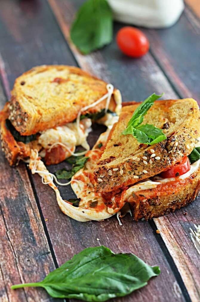 Margherita Pizza Grilled Cheese | Pizza Recipes For ...