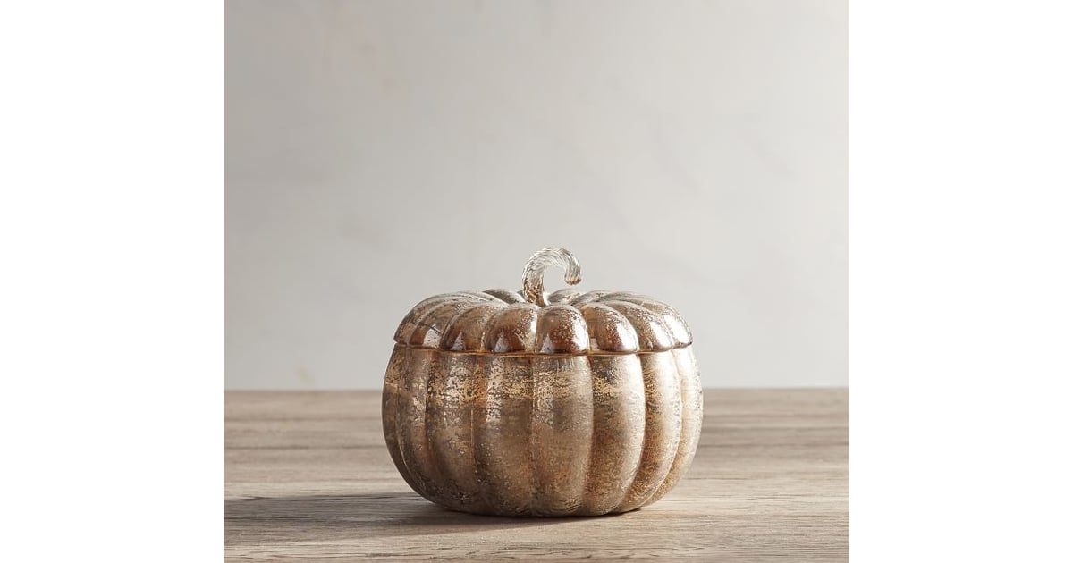 Pottery Barn Mercury Lidded Pumpkin Candle Pot Best Fall Decor