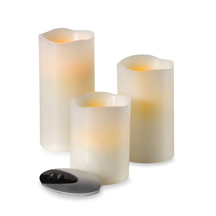 Loft Living Flameless Pillar Candles With Remote (Set of 3) The Best
