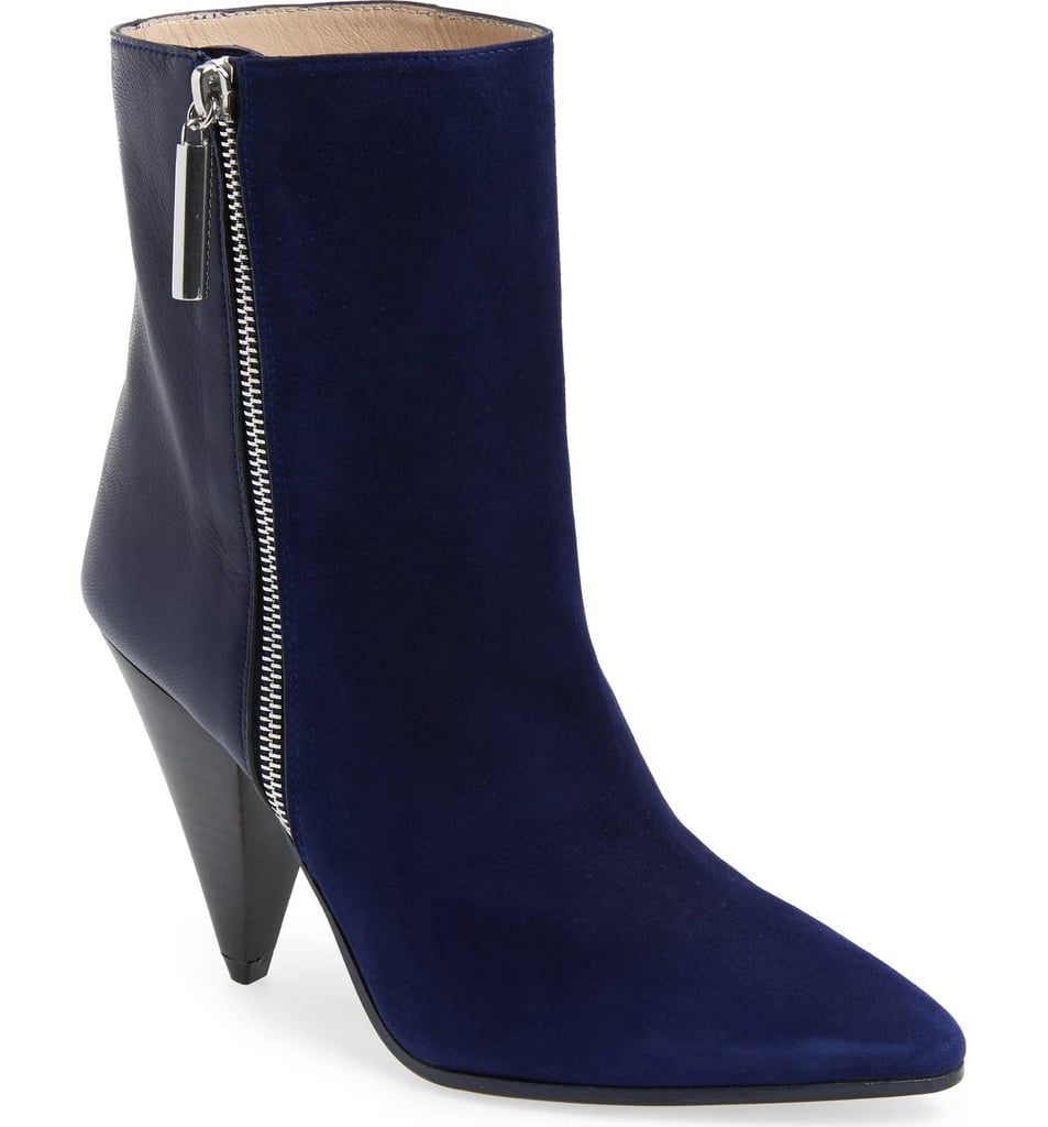 brown cone heel boots