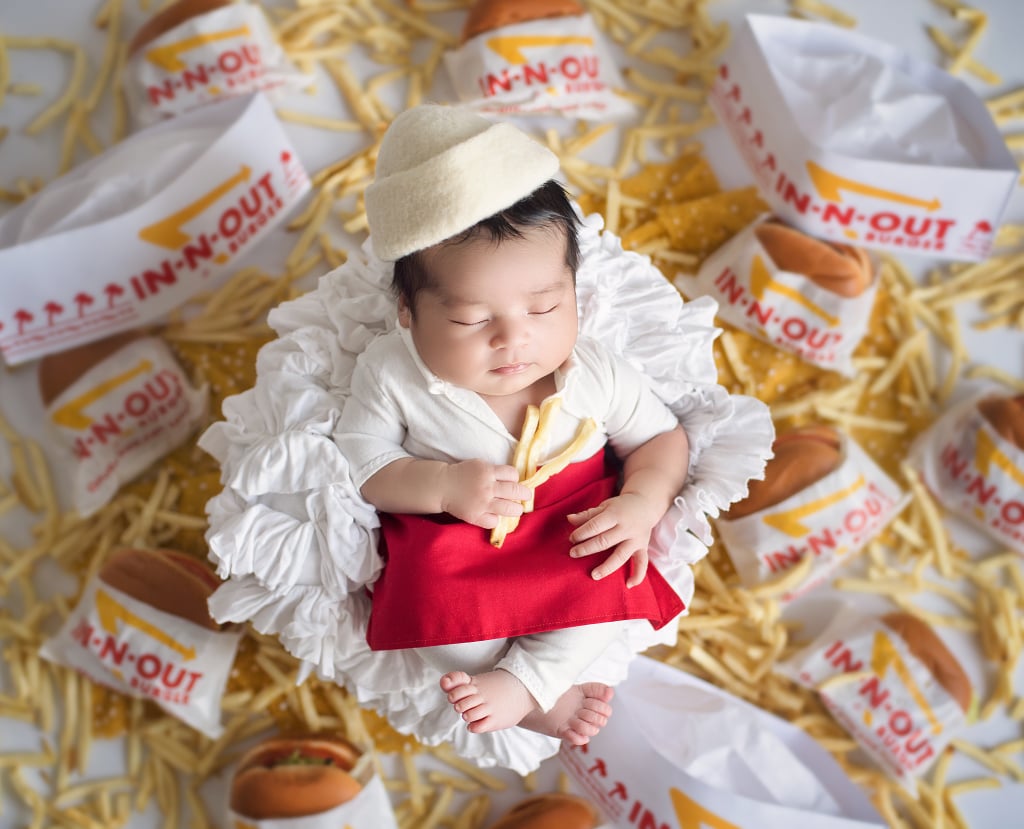 Newborn Photo Shoot With In-N-Out Burgers and Fries