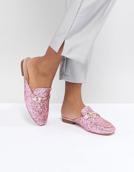 Raid Pink Glitter Flat Mule