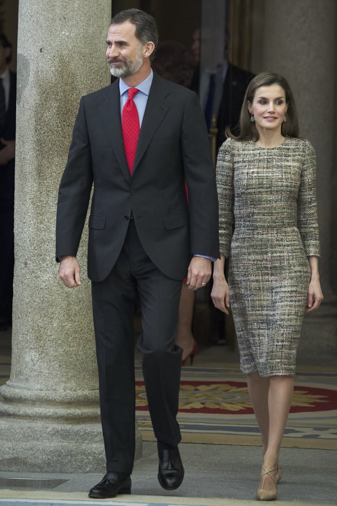 Queen Letizia's Tweed Dress January 2017