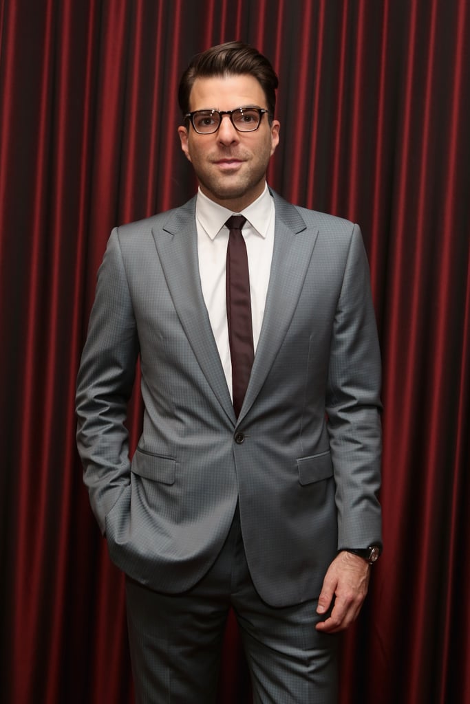 Zachary Quinto rocked glasses at the event.