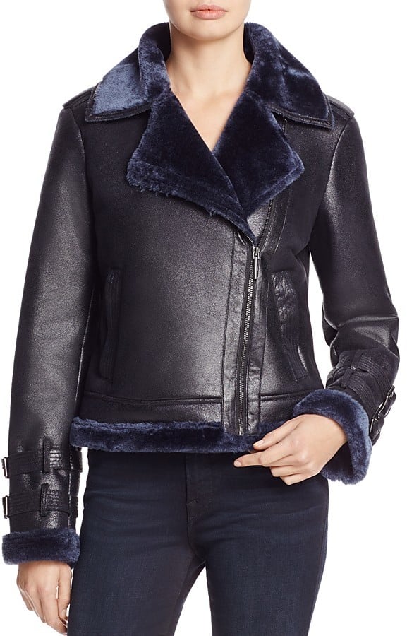 Kenneth Cole Faux Shearling Moto Jacket
