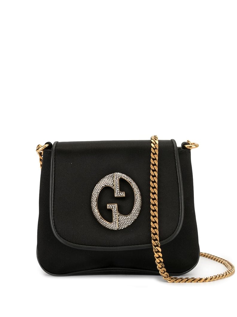 Gucci Pre-Owned Rhinestone Logo Chain Shoulder Bag