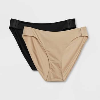 Slick Chicks Women's 2pk Adaptive Briefs - Black/beige : Target