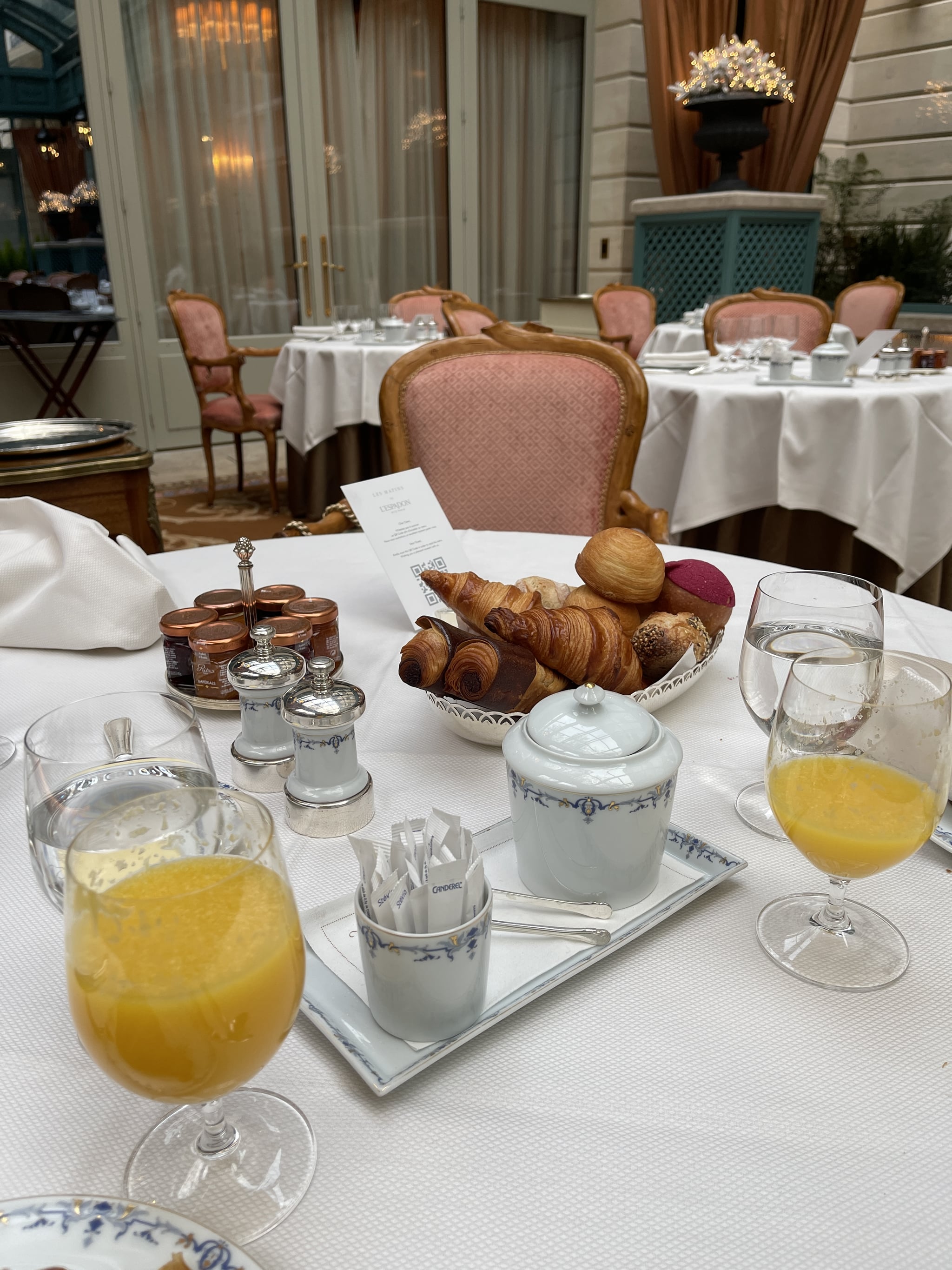 Breakfast at the Ritz Paris.