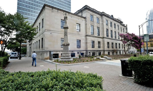 The revitalized courthouse is almost unrecognizable from its former Romanesque aesthetic.