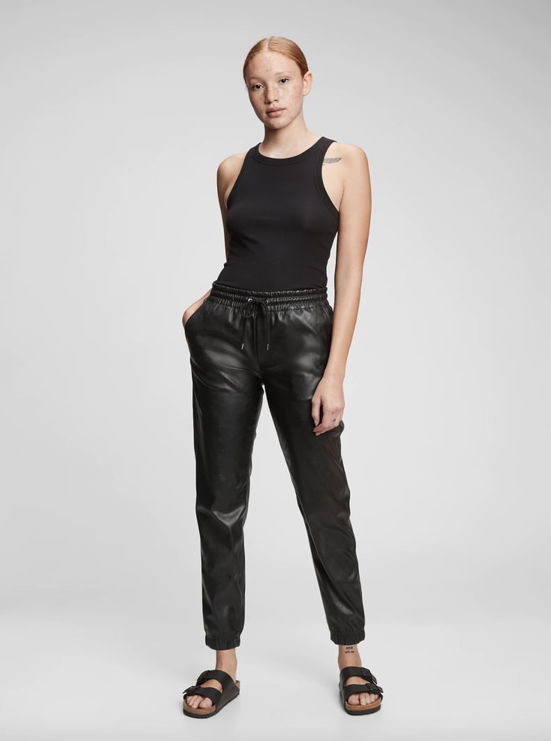 Gap High Rise Faux Leather Joggers