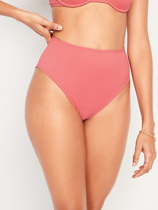 High-Waisted Printed French-Cut Bikini Swim Bottoms