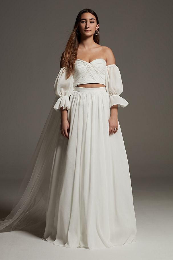 White by Vera Wang Two-Piece Pleated Wedding Set