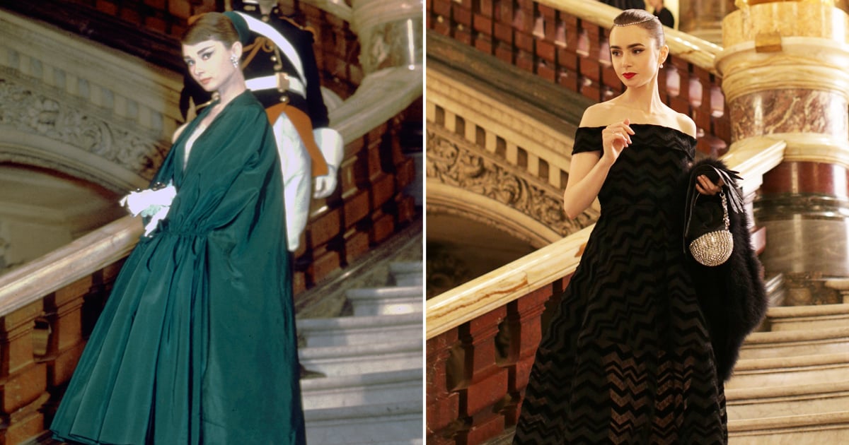 Lily Collins Channels Audrey Hepburn in a Cocktail Dress and