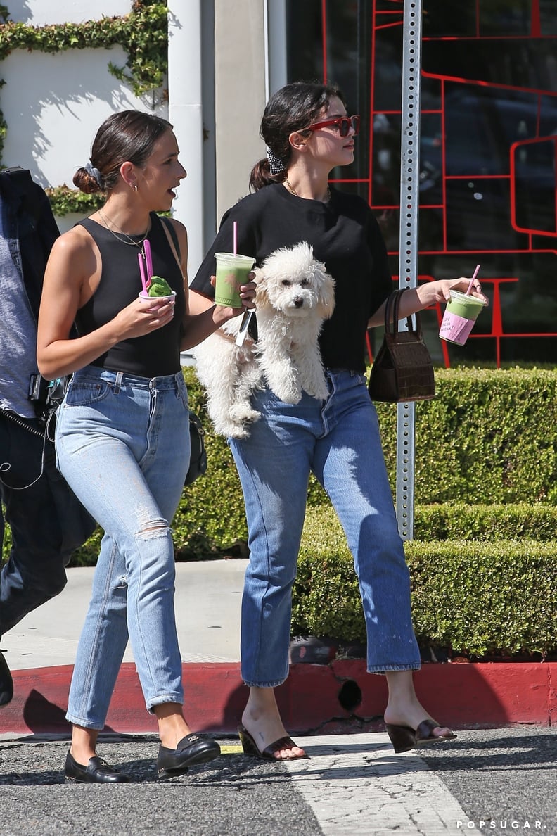 Selena Gomez Carrying Her Dog Winnie at Cha Cha Matcha in West Hollywood