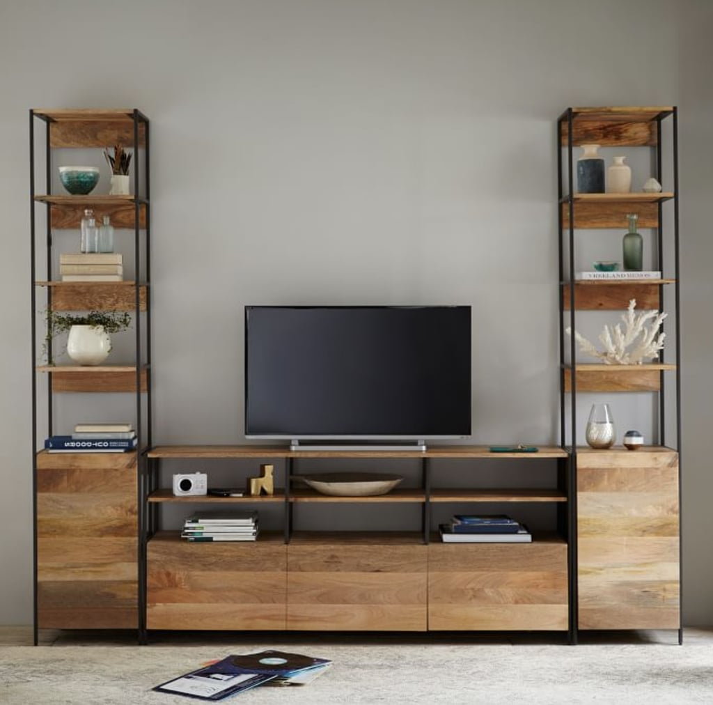 Best Wood Media Center: West Elm Industrial Modular Large Media Set