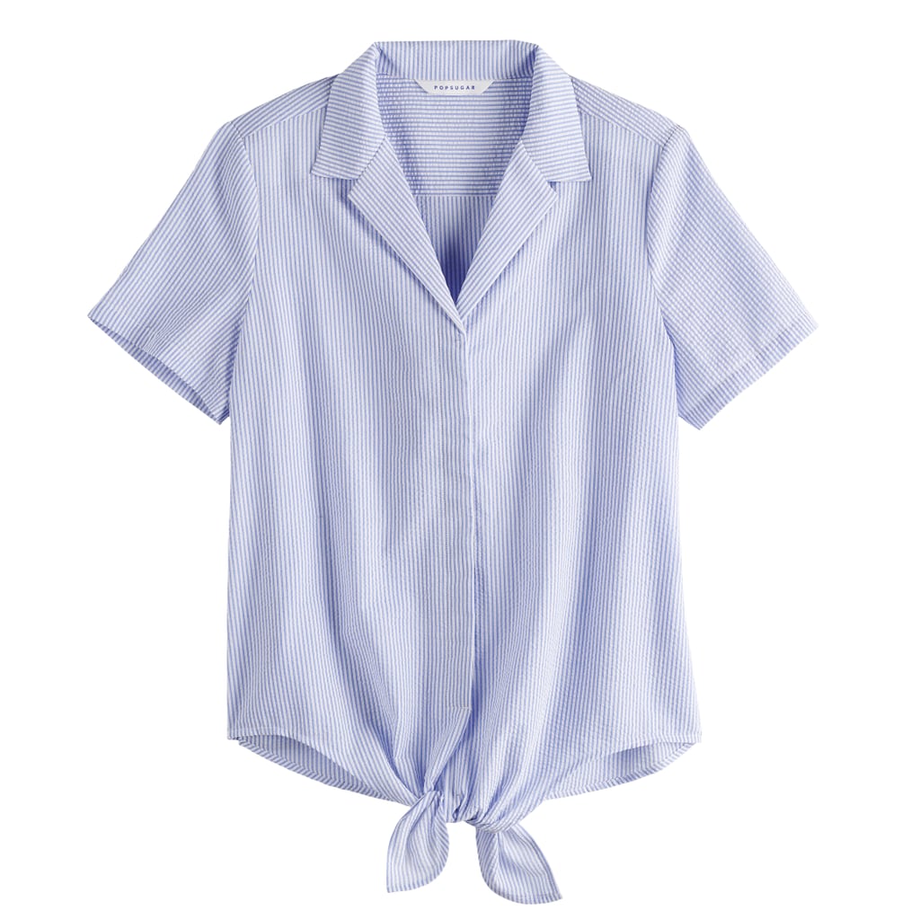 Tie-Front Button-Down Top