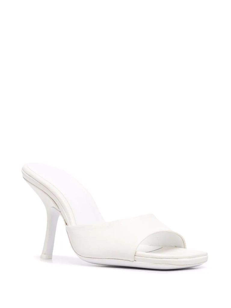 By Far Mora High-Heeled Mules in White