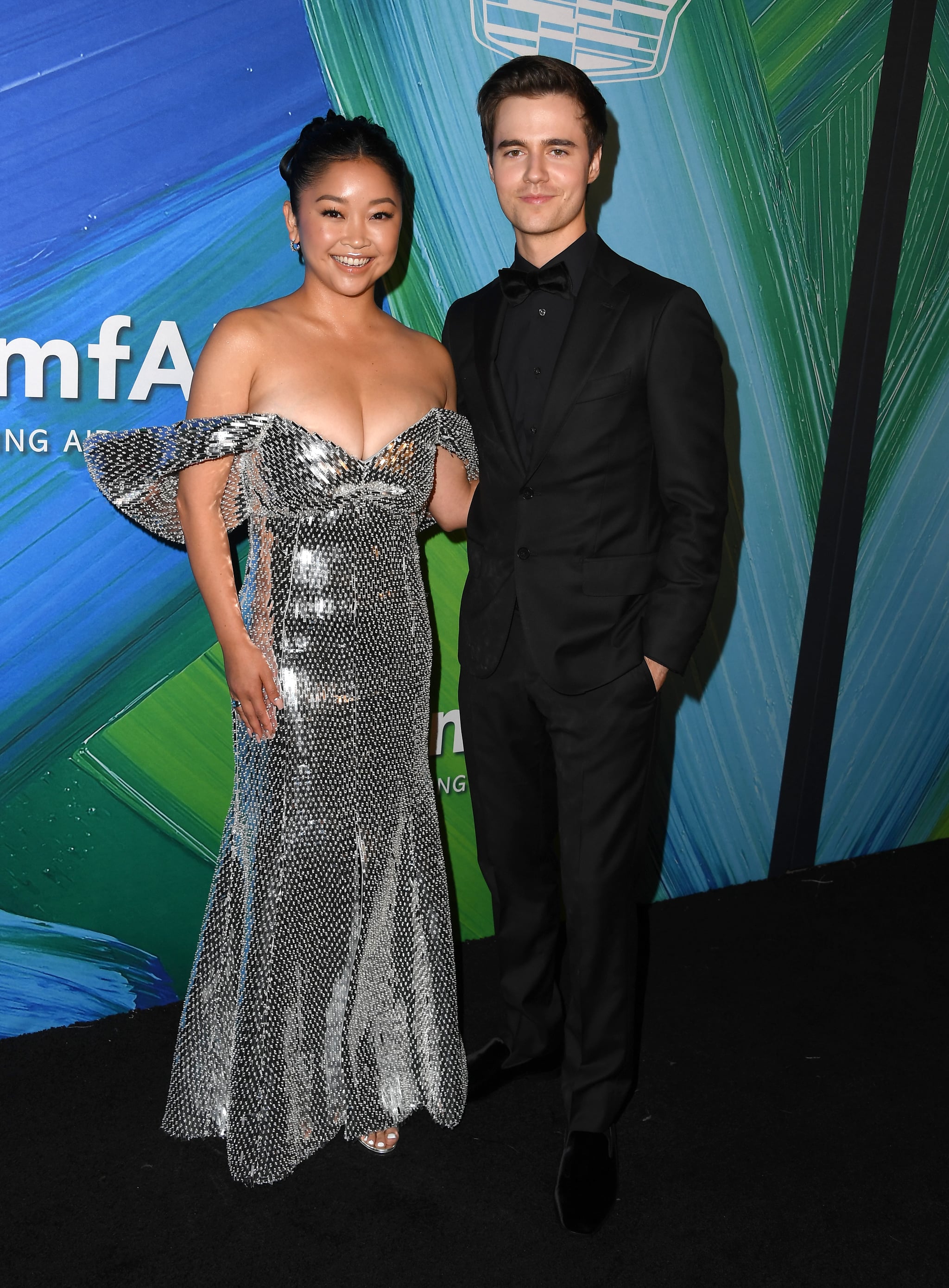 WEST HOLLYWOOD, CALIFORNIA - NOVEMBER 04: Lana Condor, Anthony De La Torre arrives at the  amfAR Gala Los Angeles 2021  on November 04, 2021 in West Hollywood, California. (Photo by Steve Granitz/FilmMagic,)